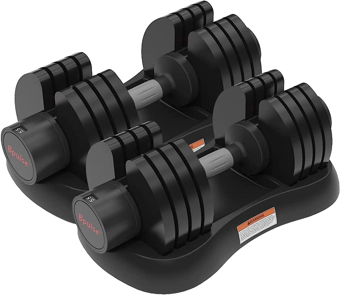 (2) 50lb. Adjustable Dumbbell Set Dial Adjustable Dumbbell with Handle and Weight Plate