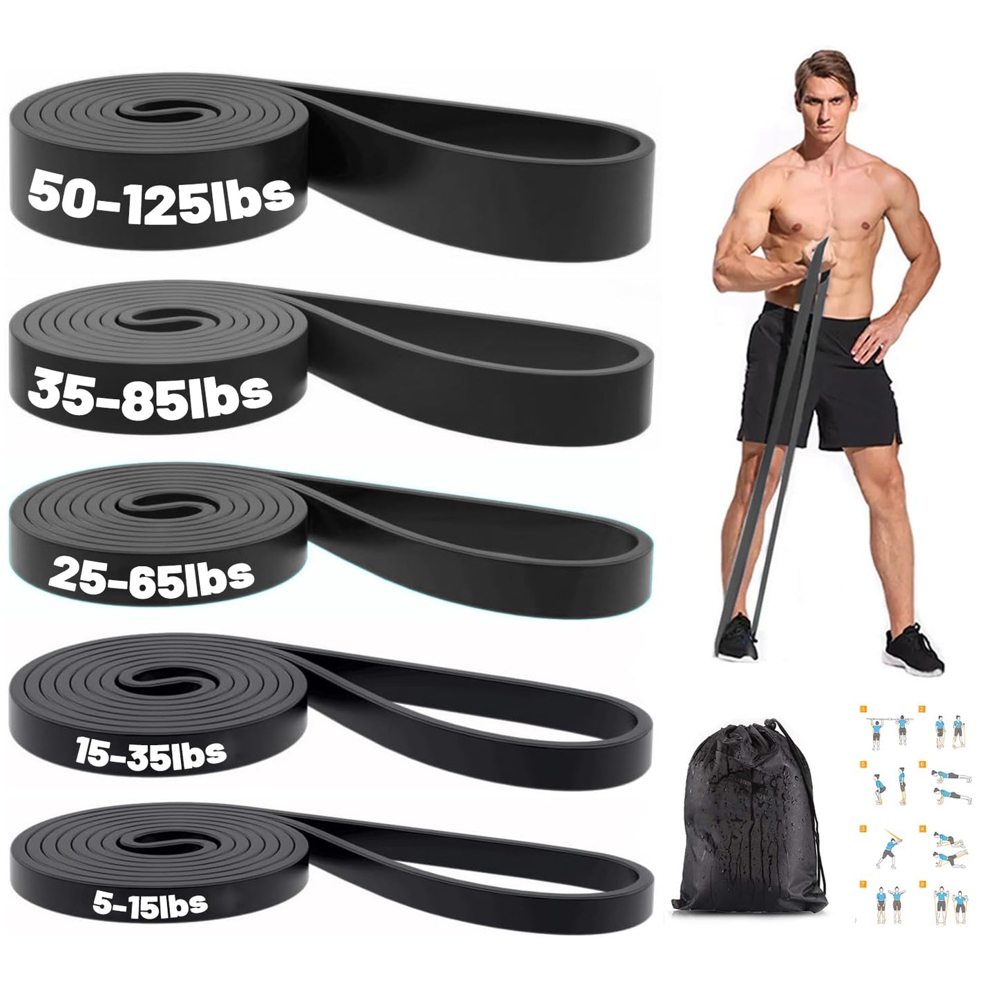 Resistance Bands, Exercise Workout Bands.
