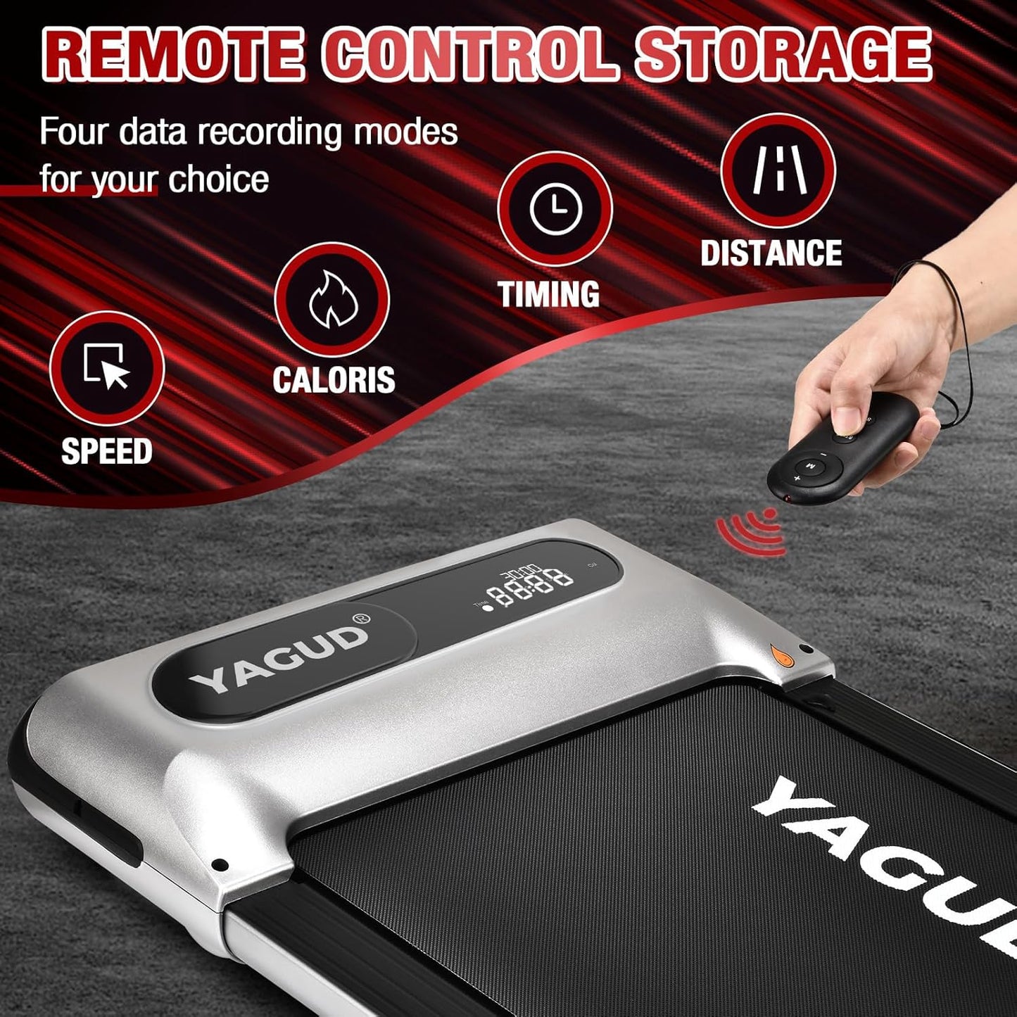 Walking Pad, 2.5 HP Portable with Remote Control and LED Display
