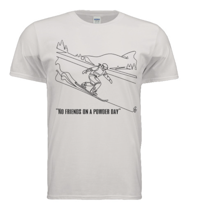 NO FRIENDS ON A POWDER DAY T-SHIRT