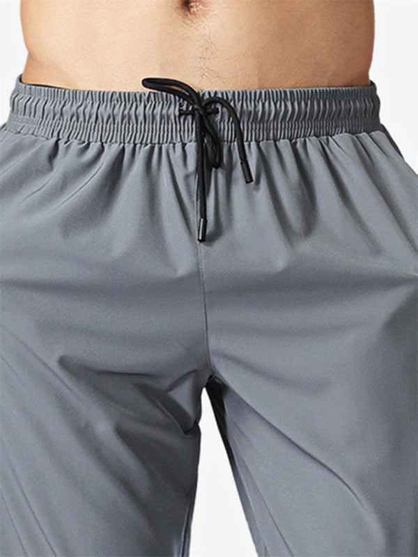 Ice Silk Quick-drying breathable fitness zipper trousers