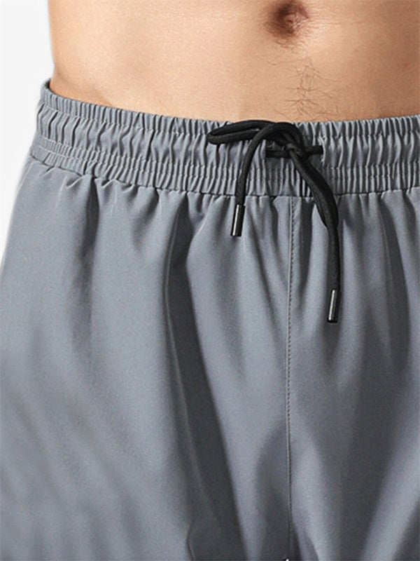Ice Silk Quick-drying breathable fitness zipper trousers