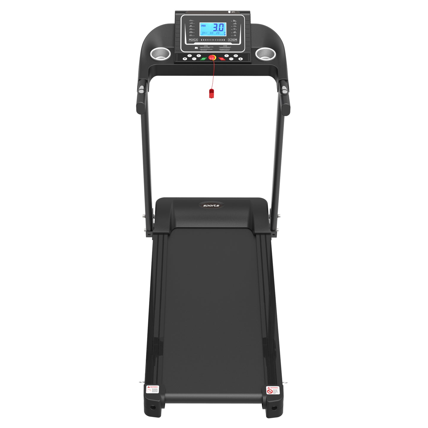Folding Treadmill, Smart Motorized Treadmill with Manual Incline and Air Spring  MP3, Exercise Running Machine with 5& LCD Display for Home Use