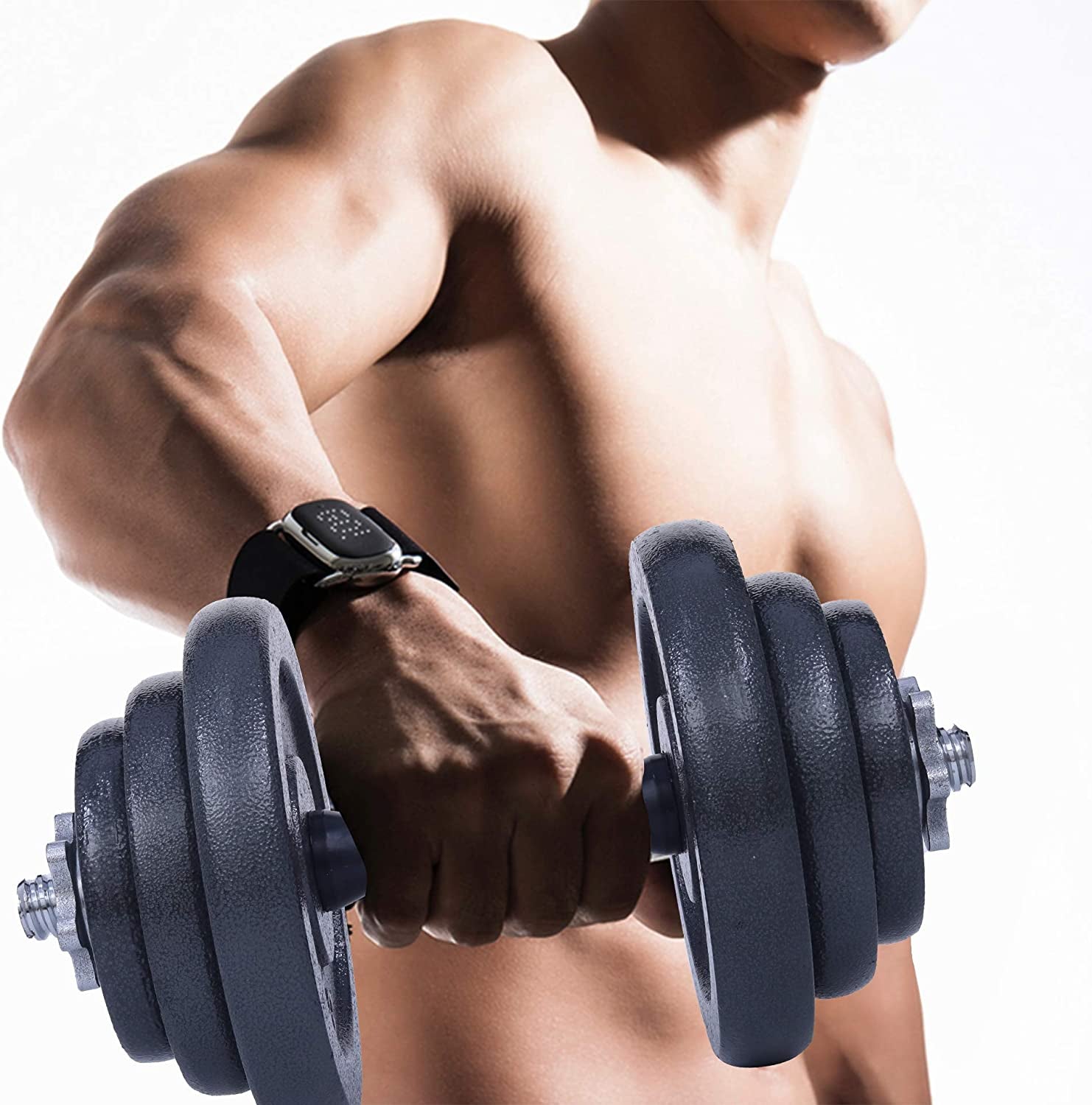 Nice C Barbell Weight Set, Dumbbell Set, Weights Adjustable 22/33/44/66/105 Lbs Home Gym 2 in 1, Anti-Slip Handle, All-Purpose, Office, Fitness