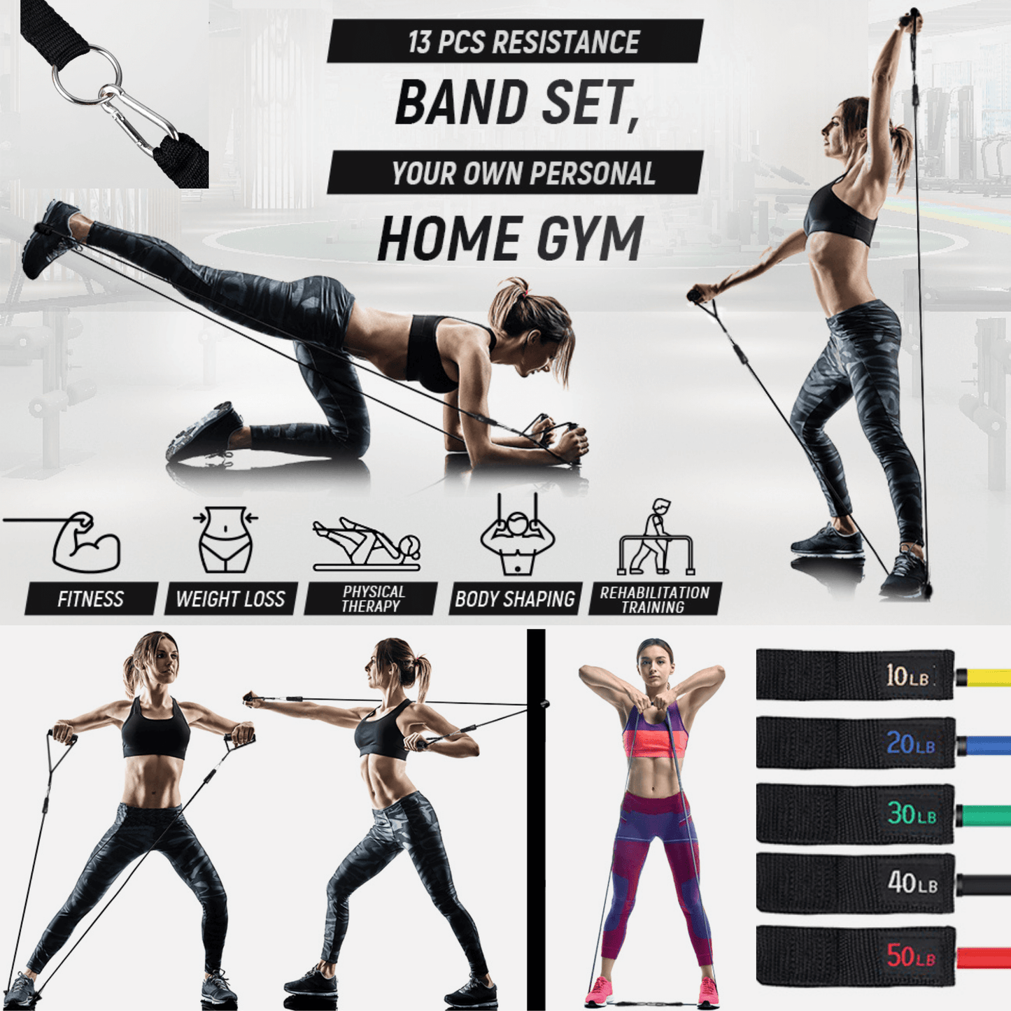 Resistance Band Home Workout Set 13-Pcs