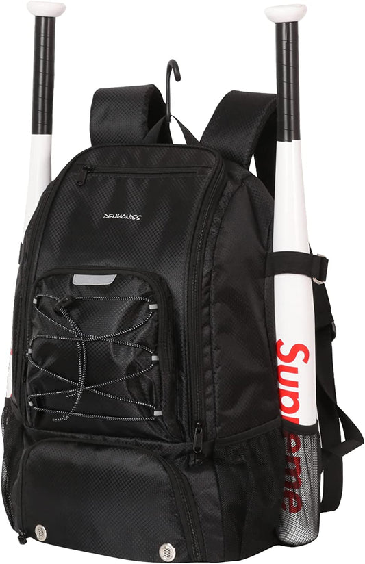 DENUONISS Baseball & Softball Bag, Backpack Bag for Youth, Boys and Adult with Fence Hook