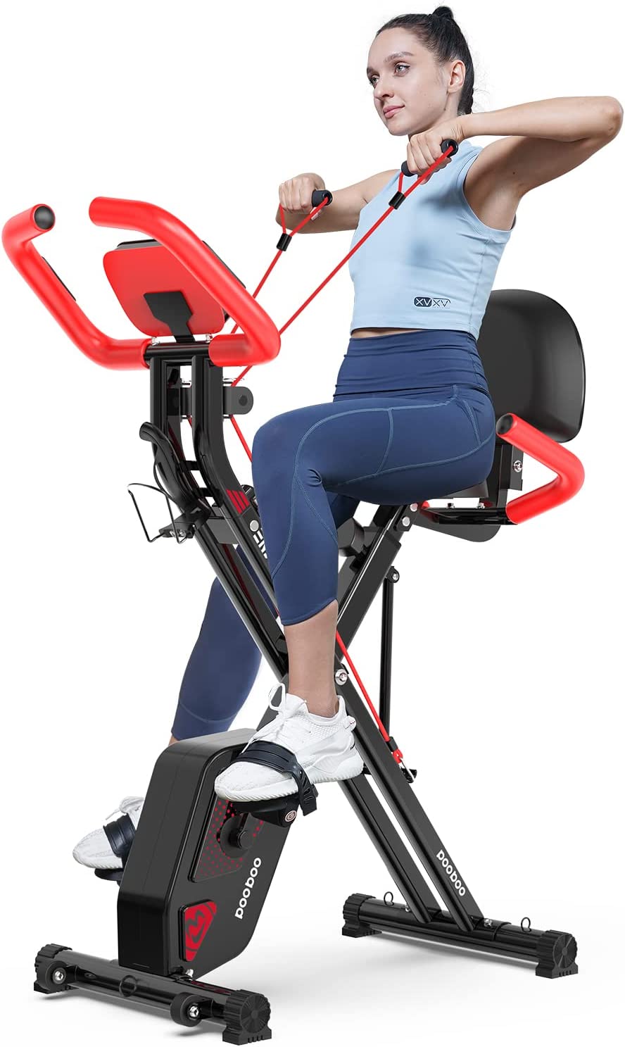 Folding Exercise Bike, Foldable Fitness Stationary Bike Machine