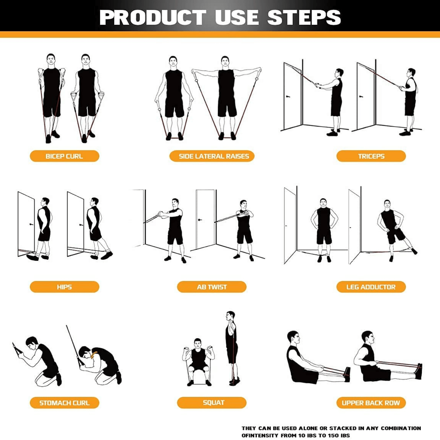 Resistance Band Home Workout Set 13-Pcs
