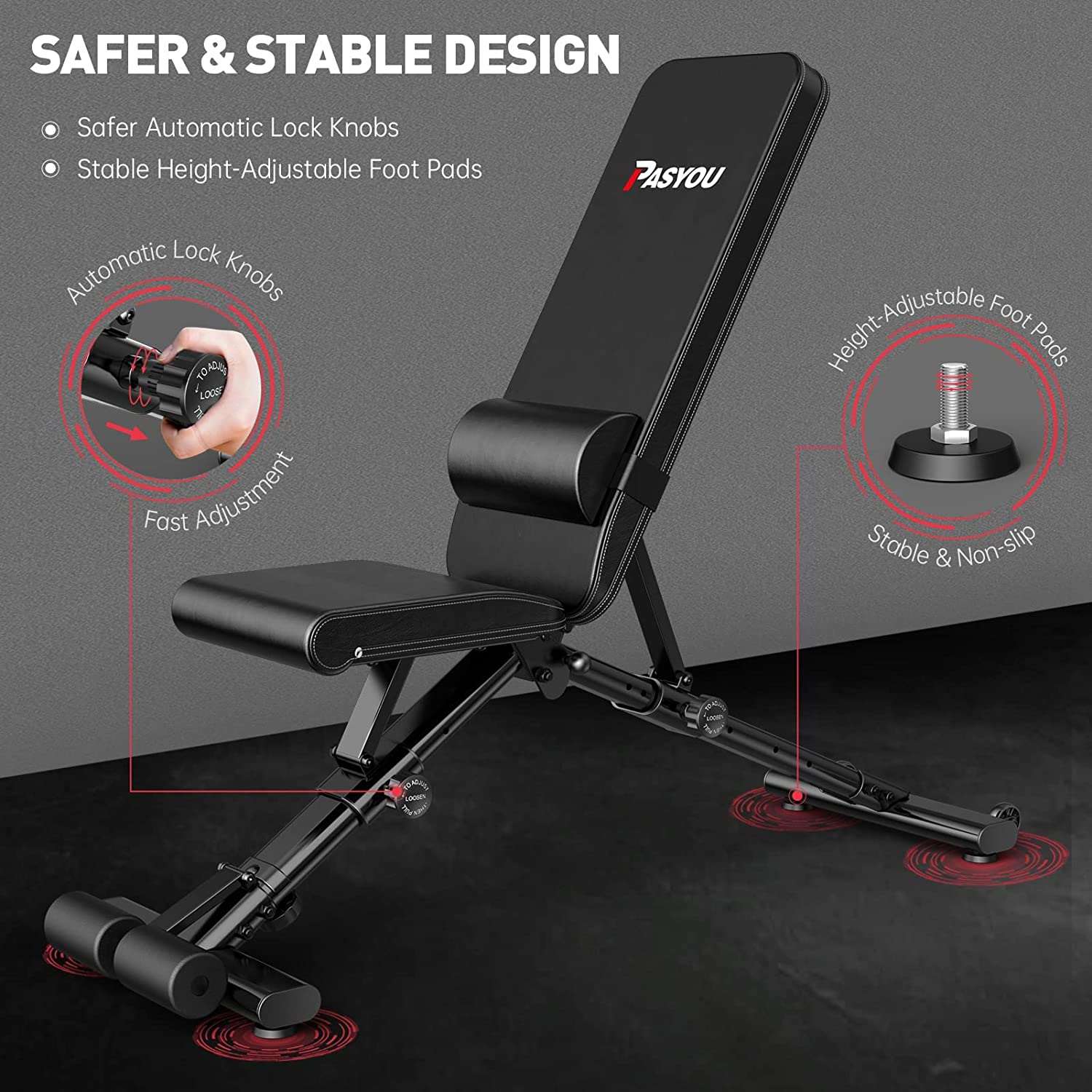 Adjustable Weight Bench - ONE RUN SPORTS LLC
