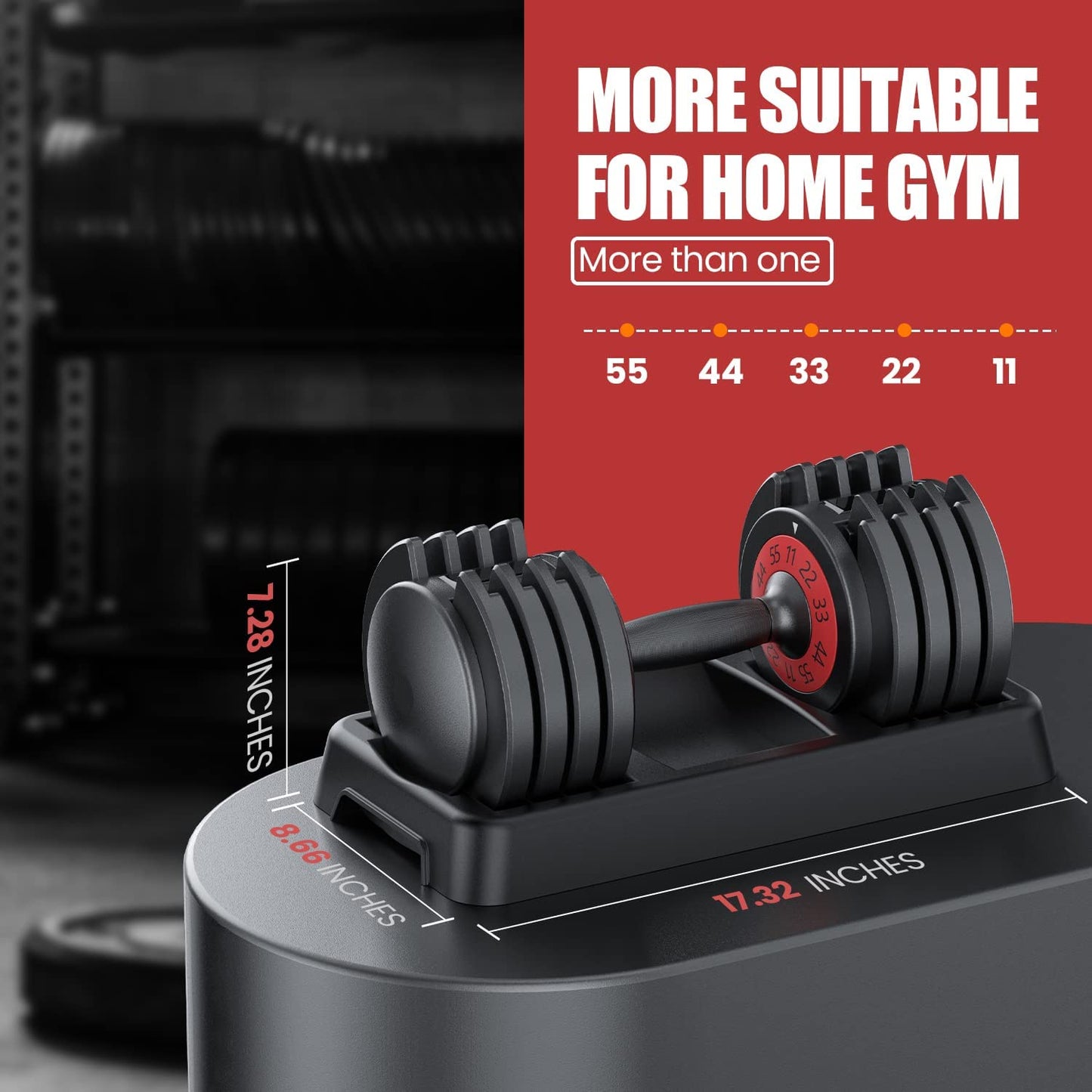 The best Adjustable Dumbbell online, 25/55LB 5 In 1 Single Dumbbell