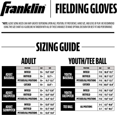 Franklin Sports Baseball + Softball Gloves - Field Master Adult + Youth Baseball + Softball Gloves - Right Hand + Left Hand Gloves