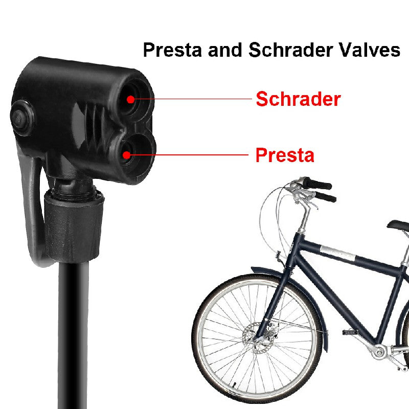 LEXGO Bicycle Foot Activated Pump Universal Presta Schrader Valve Pump - Blue