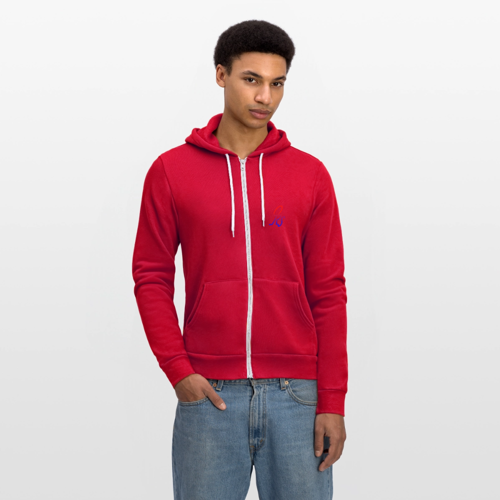 ORS SKI Unisex Full Zip Hoodie - red