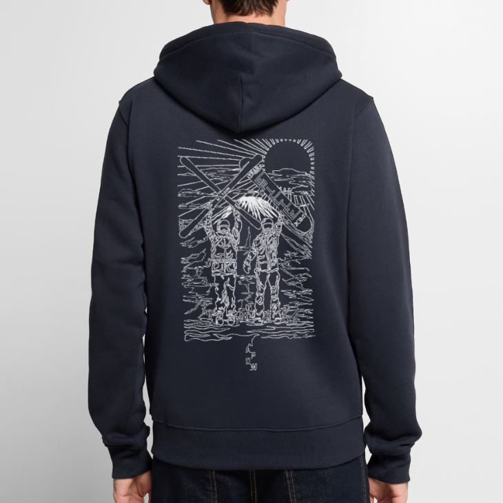 JAPOW 2024 Unisex Organic Zip Hoodie - navy