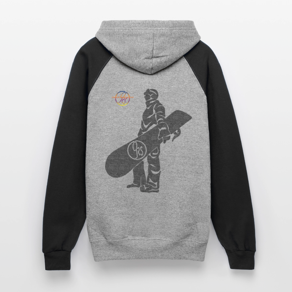 ONE LINE ONE RUN Color Block Hoodie - heather gray/black