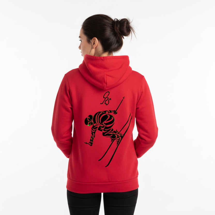 ORS SKI Unisex Full Zip Hoodie - red