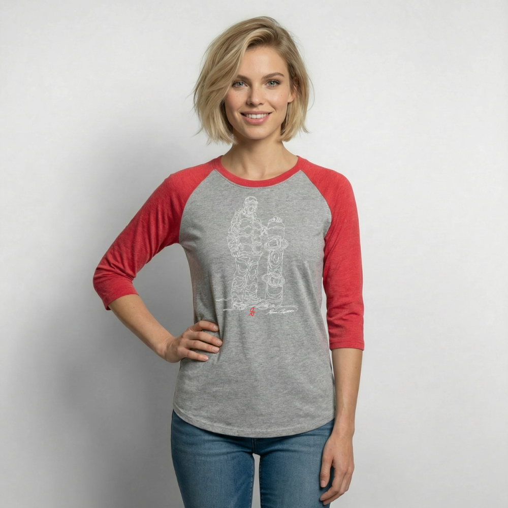 ORS OLOR Baseball T-Shirt - heather gray/red