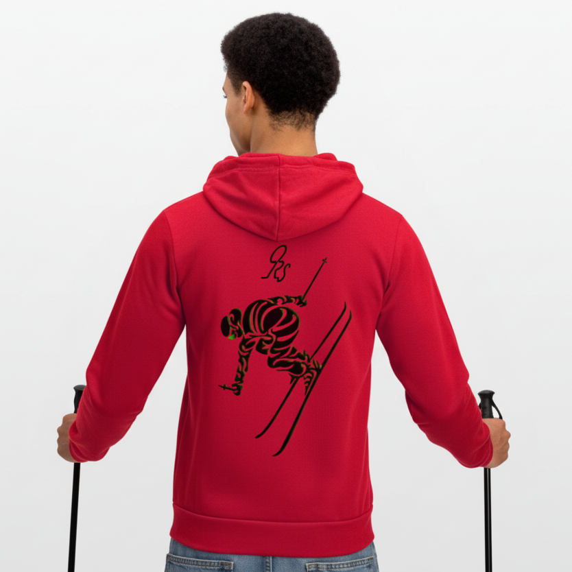 ORS SKI Unisex Full Zip Hoodie - red