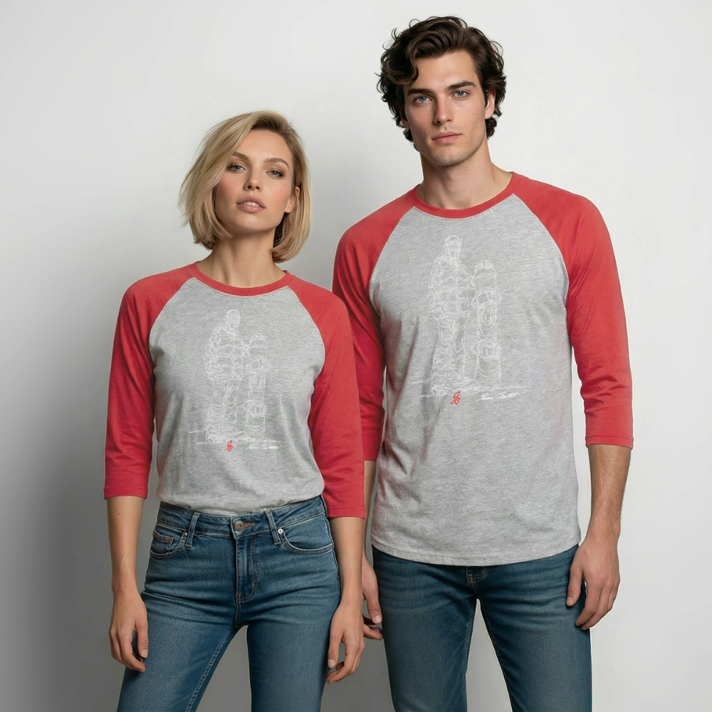 ORS OLOR Baseball T-Shirt - heather gray/red