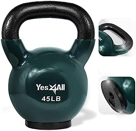 Yes4All Vinyl Multi Color Coated Kettlebell With Protective Rubber Base