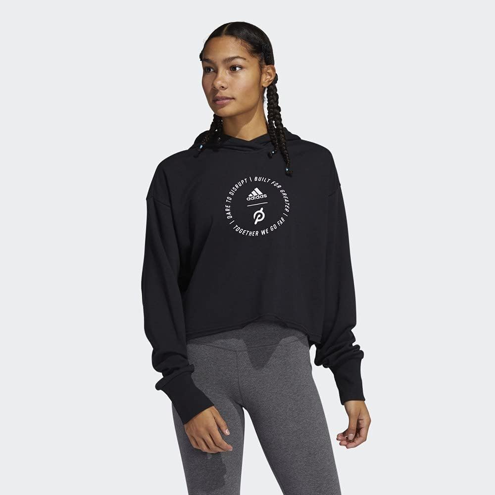 adidas Women's Peloton Crop Hoodie, Black
