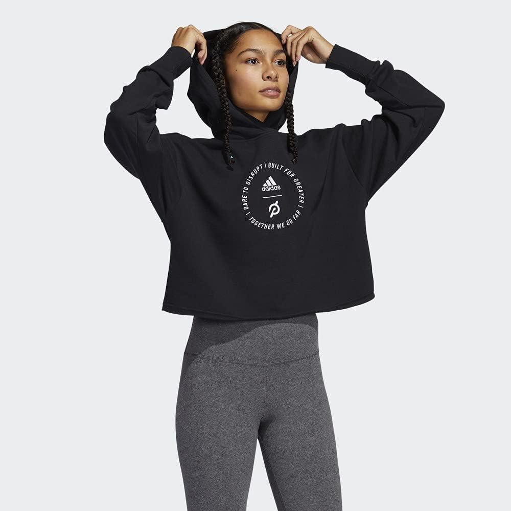 adidas Women's Peloton Crop Hoodie, Black