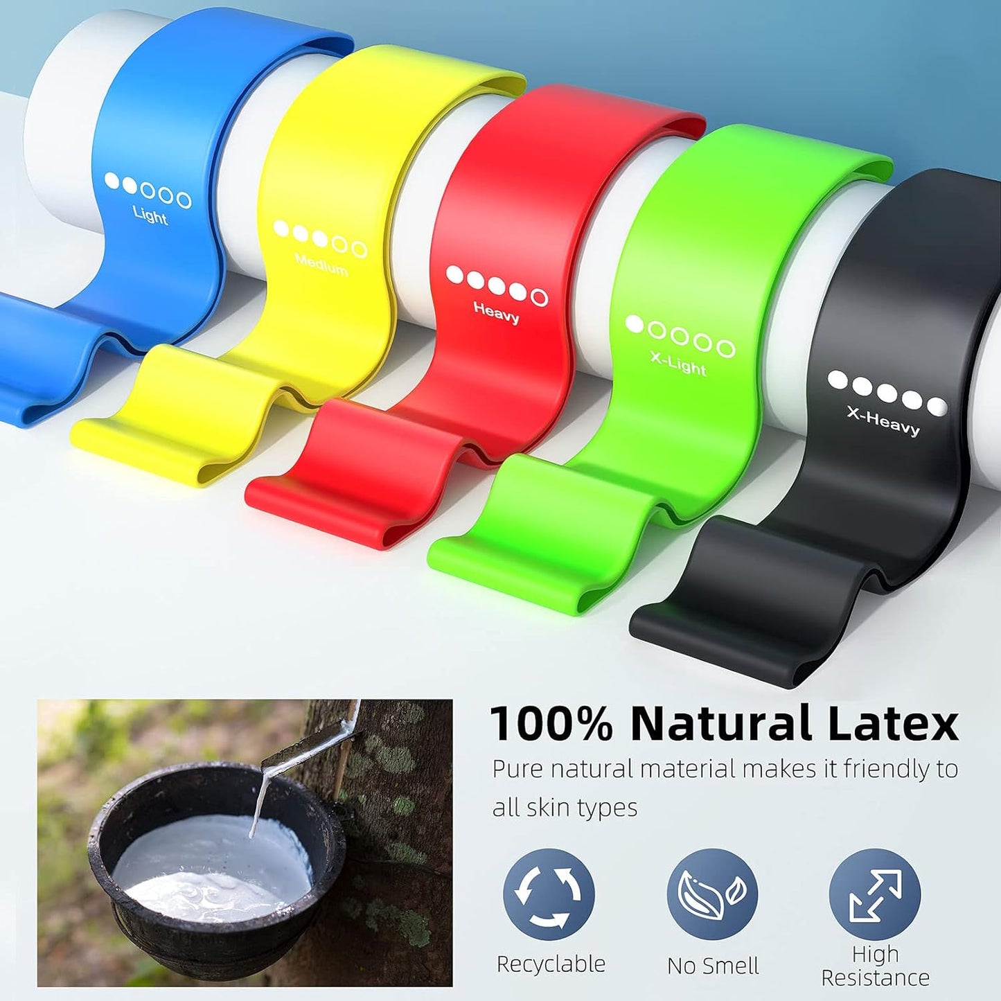 5-Pack Elastic Exercise Bands