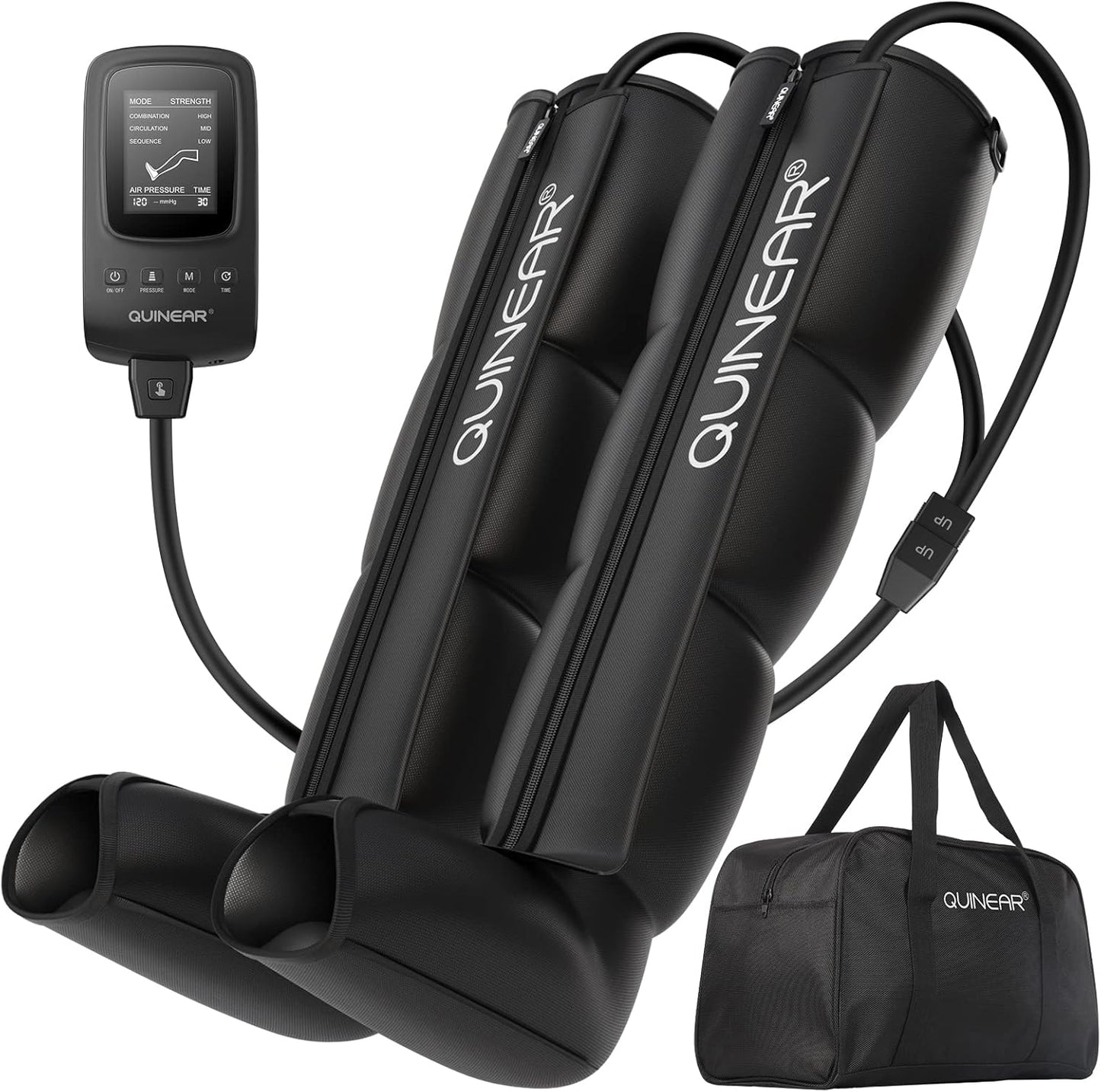 QUINEAR Air Compression Recovery System, Professional Sequential Device for Massage Therapy, Foot and Leg Recovery Boots to Improve Circulation for Athletes, FSA-HSA Eligible (Medium)