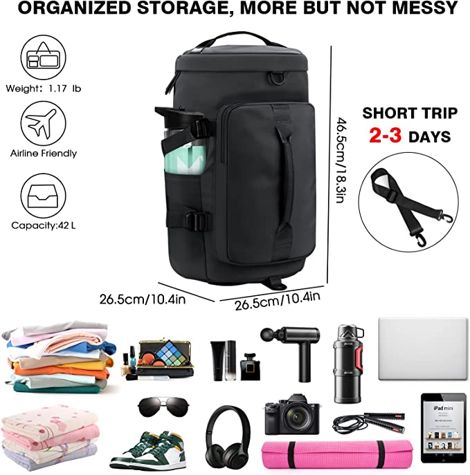 Gym Bag for Women Men, Travel Backpack Carry On Backpack