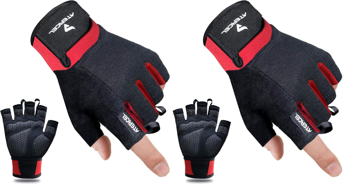 ATERCEL Workout Gloves for Men and Women, Exercise Gloves for Weight Lifting, Cycling, Gym, Training, Breathable and Snug fit