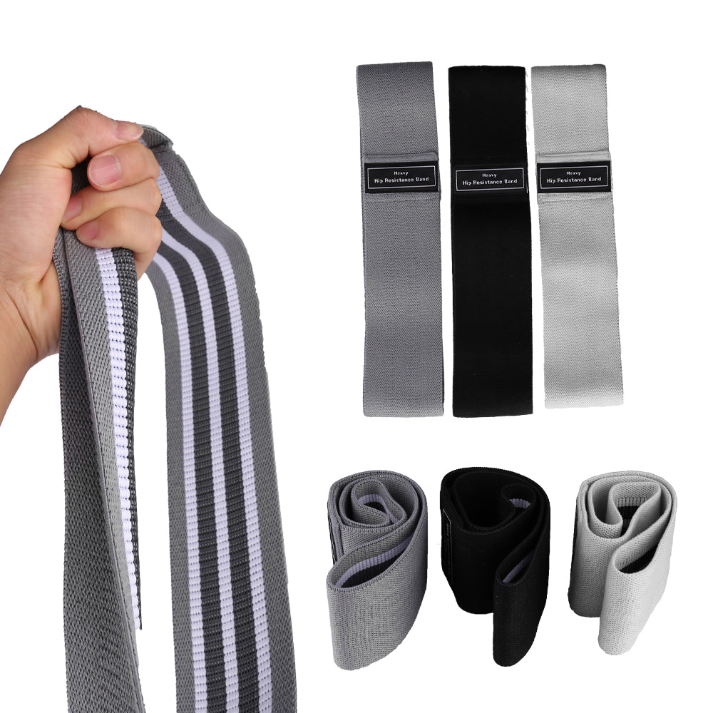 Resistance Bands 3 Strengths Heavy Duty Fabric Hip Circle Booty Bands Glutes - Grey
