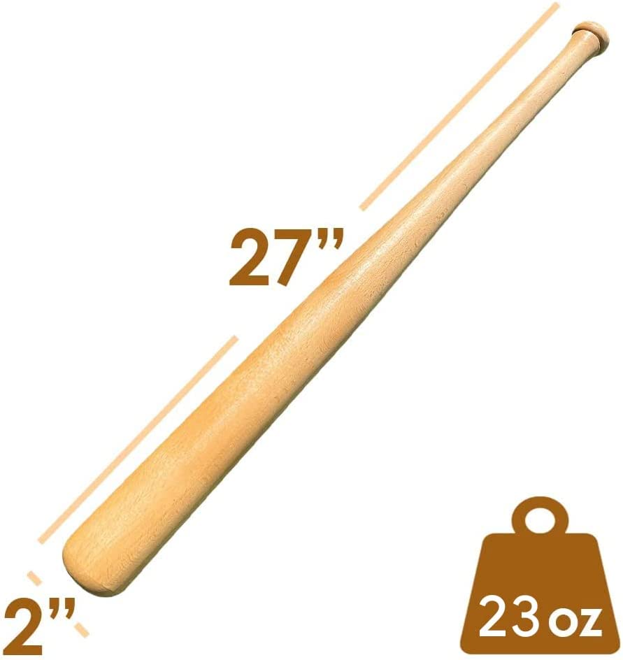Genuine Solid Beech Wood Baseball Bat - 27 Inch 23 Oz