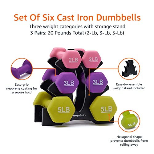 Hand weights with discount stand