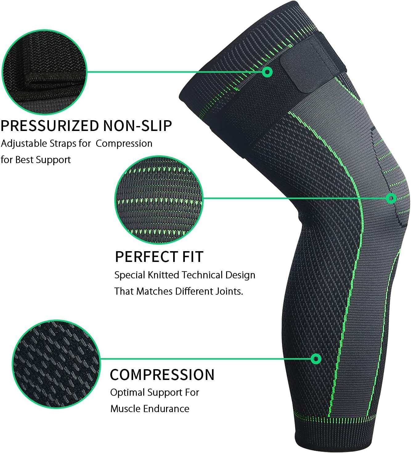 Long Compression Knee Brace Sleeve