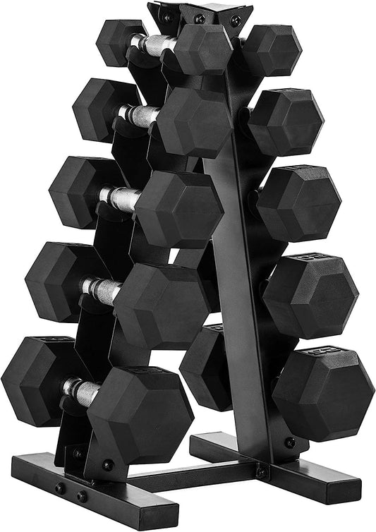 150 LB Dumbbell Weight Set and Storage Rack - ONE RUN SPORTS LLC