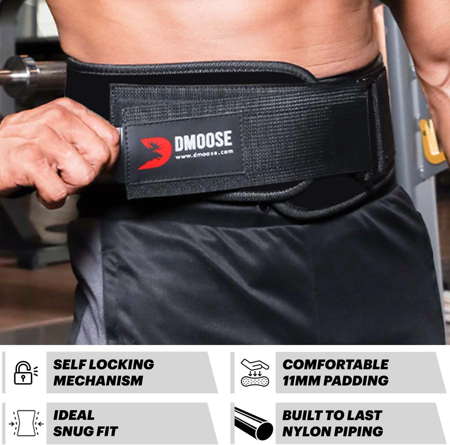 DMoose Weight Lifting Belt, Cross Training, Powerlifting for Men Women