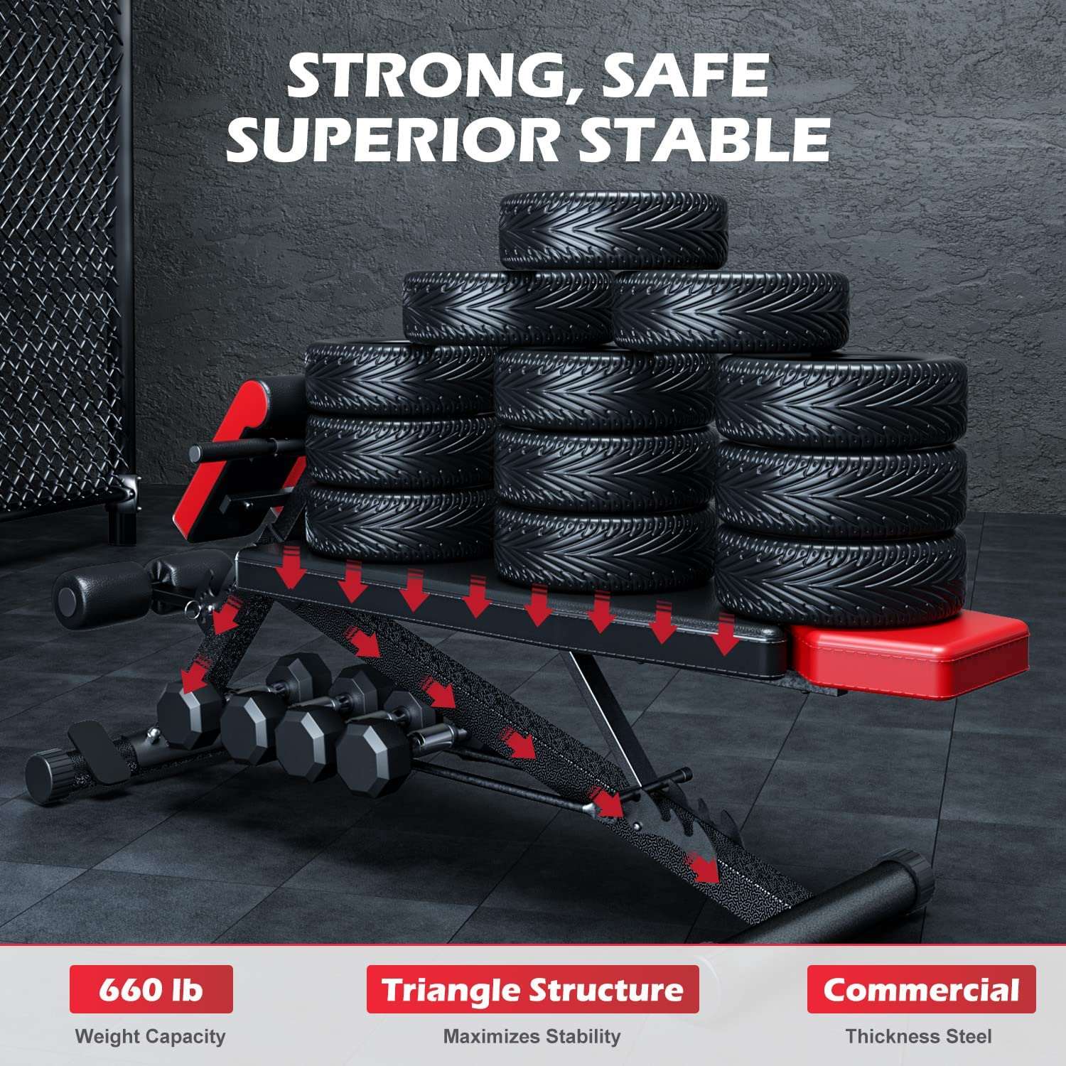 Body Flex Sports BUB350 Body Power Multi-Purpose Adjustable Fitness Weight  Bench