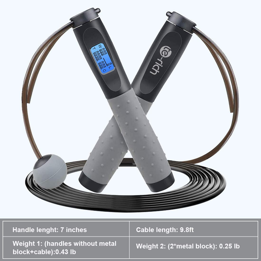 Adjustable Weighted Jump Rope with LCD Counter with Cordless Option. – ONE  RUN SPORTS LLC