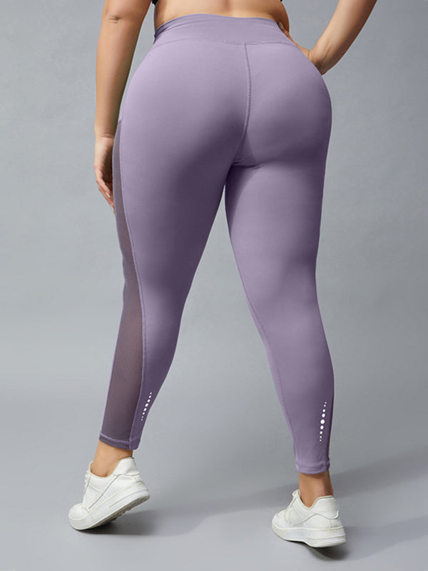 Women's Large Size Contrasting Color High Waist Hip Lifting Elastic Fi –  ONE RUN SPORTS LLC
